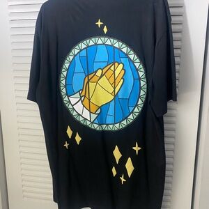 Members Only Black T-Shirt with Blue Skull Patch